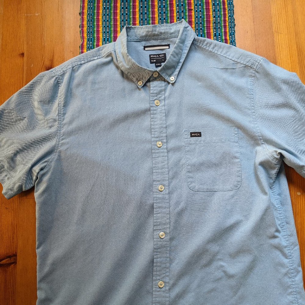 RCVA Slim Oxford Style Button-Up Short Sleeve